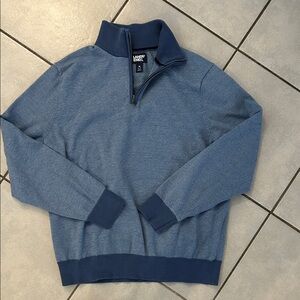 Lands' End Men's Long Sleeve Fine Gauze Cotton Quarter Zip Sweater